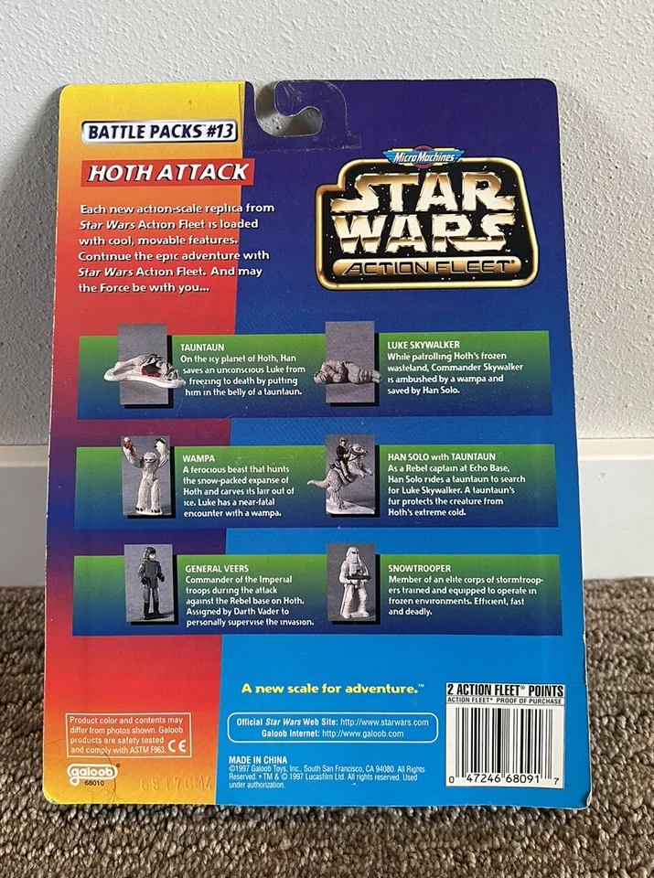 Micro Machines Star Wars 1997 paquetes de batalla de flota de acción #13 Hoth Attack *Wampa* Foto 2 de 2