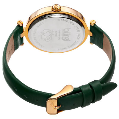 NWT Burgi Green Dial Green Leather Ladies Watch Burgi Quartz Green Dial Green Leather Ladies Watch  main image 3