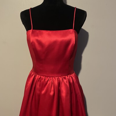 En Francais by Huey Waltzer Red Maxi Evening Dress Size 10