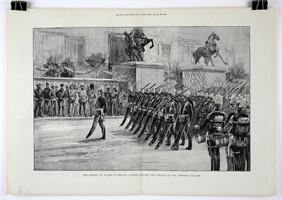 1890 THE PRINCE OF WALES IN BERLIN Double-Page Woodblock Print
