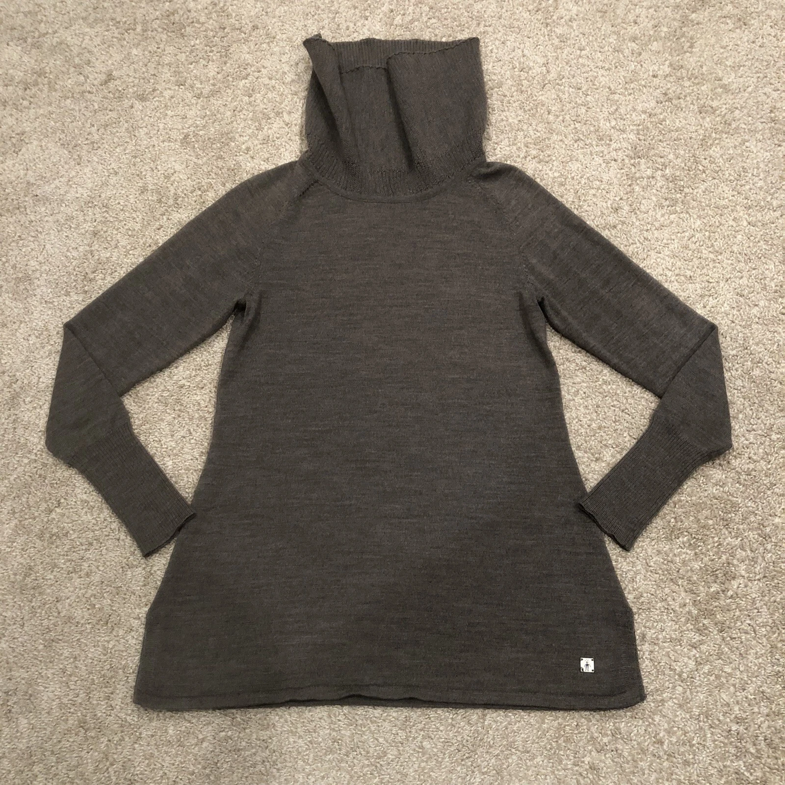 smartwool taupe minturn drape neck sweater