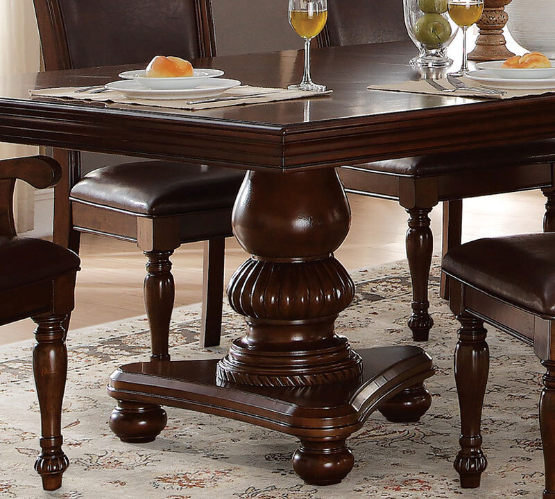 NEW 9 piece Traditional Brown Dining Room Rectangular Table and 8 Chairs Set C5M | eBay