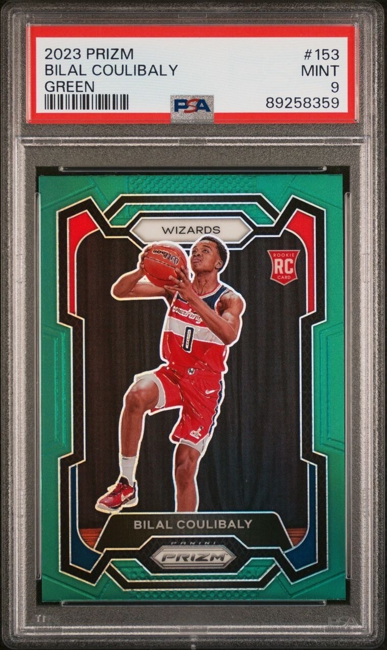 2023 Panini Prizm #153 Bilal Coulibaly Green PSA 9 RC Rookie