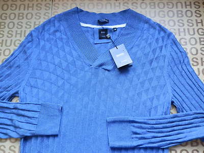 Neu Hugo Boss Herren blau Auswahl maßgeschneiderte Linie Pro intelligente Strickjacke Pullover Medium