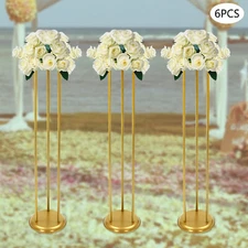 6 Pcs Decorative Flower Stand Modern Gold Columnar Flower Display Stand Set