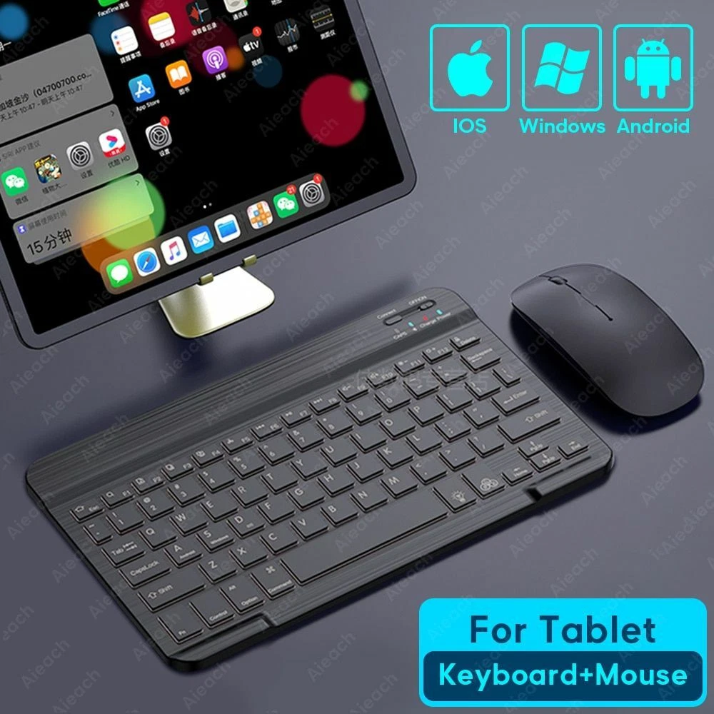 orgánico cáscara vulgar Wireless Keyboard Tablet Teclado Durable Bluetooth Mouse For iOS Android  Windows | eBay