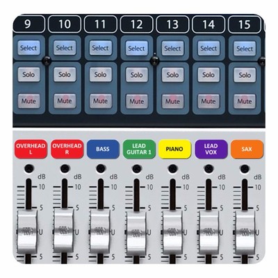 Magnetische Etiketten für Presonus Studiolive Mixer