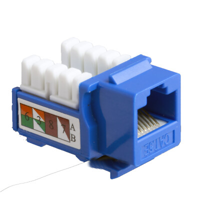 Cat5E Keystone Jack in Blue 25 Pcs Pack Punch 110 Computer Network Data
