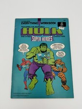 1980 Golden Everything Workbook - Marvel Incredible Hulk & More Heroes - Vintage
