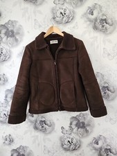 Cherokee Jacket Size S 10 Brown Faux Shearling Womens Over Coat P2p 19 Inch