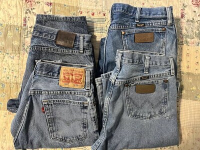 Reseller Lot Jeans Levi s Wrangler Lee Worn Work Street Wear Mixed Sizes 4 Pair