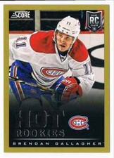 2013-14 SCORE GOLD HOT ROOKIES BRENDAN GALLAGHER ROOKIE MONTREAL CANADIENS #624