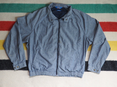 VTG 70s Pendleton Faded Blue Chambray Talon Zip Bomber Jacket USA  