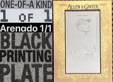 1/1 2020 Nolan Arenado Black Superfractor PrintingPlate Topps Allen & Ginter SSP