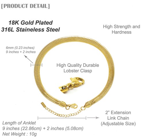 Bracelet de cheville femme en acier inoxydable imperméable taille réglable - Photo 21/31