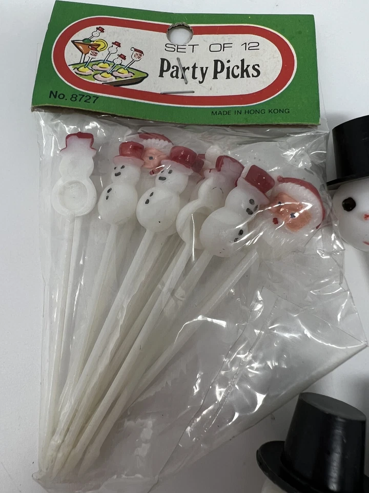 28 selecciones florales vintage de plástico para cupcakes muñeco de nieve de Navidad Foto 4 de 4