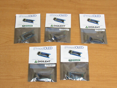 Lot of 5 Digilent Pmod OLED 128x32 Pixel Monochrome OLED Display 410-222 - New