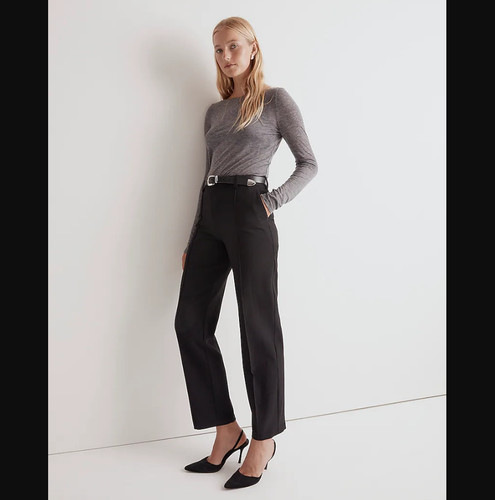 Madewell NEW NWT Womens 4 Black Fairbanks Dress Pants Straight Leg Slim Fit