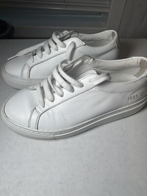 COMMON PROJECTS Original Achilles Low-Top Sneakers White Leather Size 31 13.5C