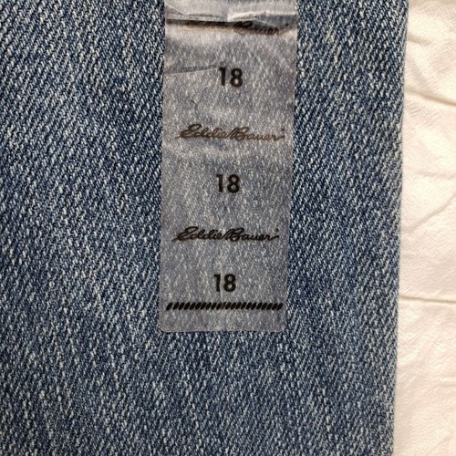 NUEVO Jean de mezclilla Eddie Bauer para mujer talla 18 (W38xL30) Bootcut azul lavado medio nuevo con etiquetas - Imagen 12 de 16