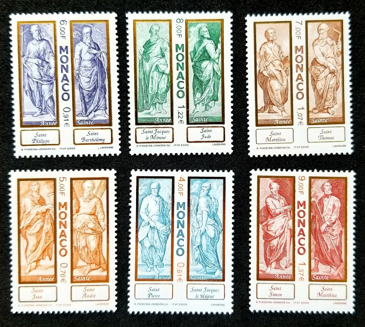 FREE SHIP Monaco The Twelve Apostles 2000 Saint (stamp) MNH *see
