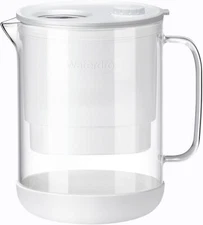 Waterdrop Glass Water Filter Pitcher with 1 Filter, Eco-Friendly,White