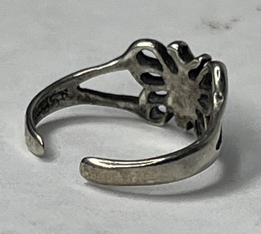 Butterfly Toe Ring Silver Marked 925 Adjustable - image 6
