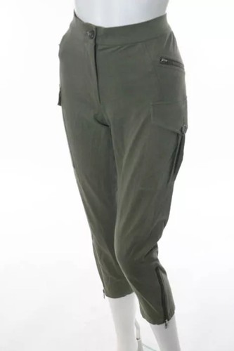 CUT 25 Sz 1 30w Olive Cotton Stretch Cropped Cargo Pants W/ Zip Ankle & Pocket - Picture 2 of 5