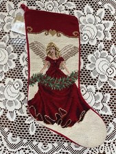 21 x 7.5 - I have over 75 Needlepoint Christmas Stockings -Heart ANGEL