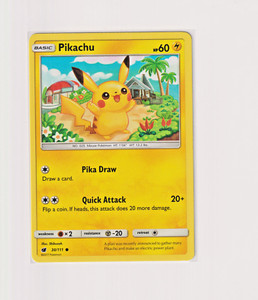 Pikachu 30/111 Crimson Invasion Pokémon Card NM