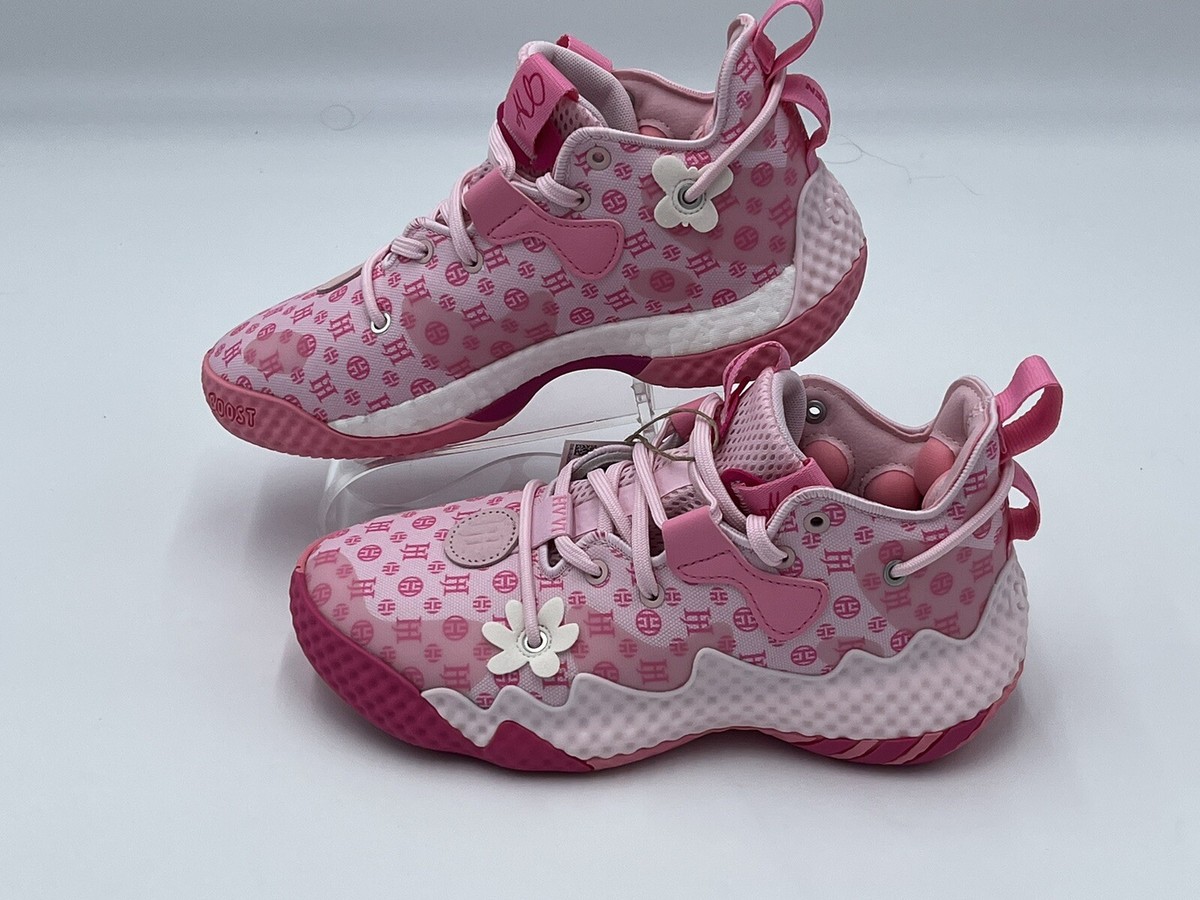 Adidas Mens Harden J Clear Pink Monogram Shoes Size GV7059