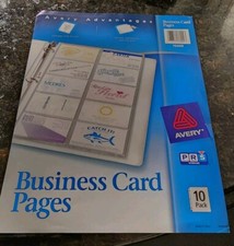 6 packs of 10 sheets Avery Business Card Pages Clear, Archival safe  acid free