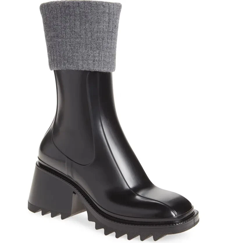 Chloe — CHLOE Betty Rib Cuff Waterproof Rain Boot Size 36 MSRP: $675.00