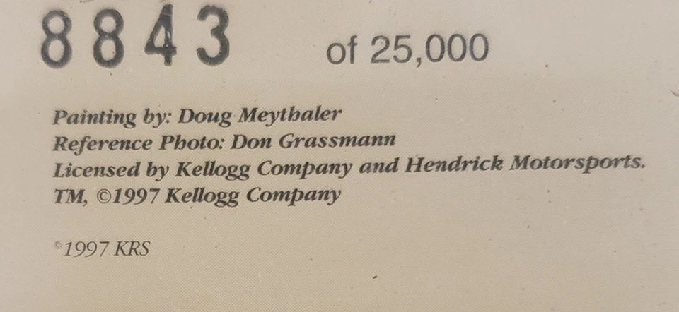 NASCAR DRIVER TERRY LABONTE ORIGINAL ART LITHOGRAPH # 8,843 OF 25,000. (14"×11") - Image 4 of 4