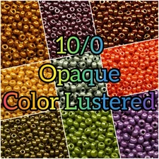 10/0 PRECIOSA Czech Glass Seed Beads - Opaque Color Lustered.