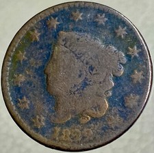 1822 Large Cent United States Matron Coronet Head   Lower Mintage: 2,072,339