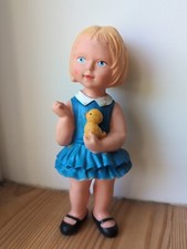 Pouet pouet  petite fille au canard Vintage hauteur 21 cm