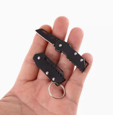 Stainless steel keychain small knife foldable portable pocket EDC