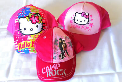 3x Hello Kitty   CAMP Rock   Cap Basecap Mütze Kinder Schirmmütze Baseball Cap