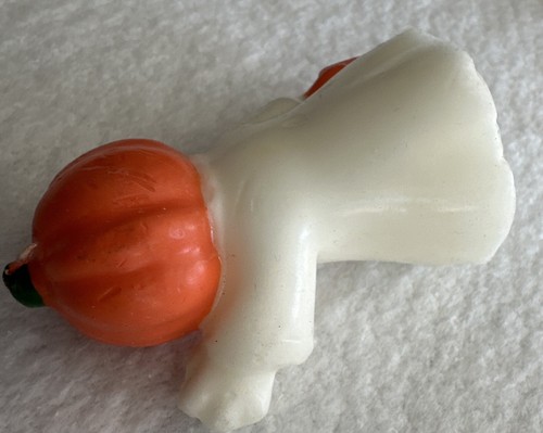 American Vtg Halloween Wax Candle Figures 90's Ghost Pumpkin Decor 3.25" Set/2 - Picture 7 of 8
