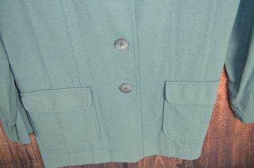 Lois Snyder Dani Max Vintage Blazer Jacket Size 10 Women Light Green - Picture 3 of 4