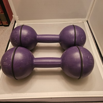 Set of 2, Bally Total Fitness Easy Grip Purple 10lb Weights (20lb Total) Nice