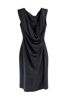 CHAPS 18W Black Sparkle Ruched Cocktail Dress Glam Goth Luxe Partycore Vibes