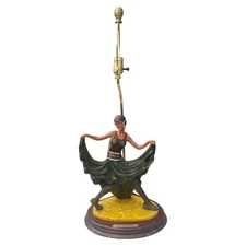 Art Deco Style Dancing Lady Lamp by OK Collection Vintage Retro Figurine Light