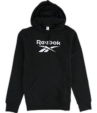 Reebok Mens Classics Vector Hoodie Sweatshirt, Black, Medium