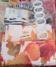 NEW Shower Curtain fall autumn leaves leaf with plastic hook NWOT farmhouse
