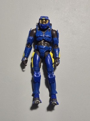 Joyride Studios Halo 2 Blue Spartan Yellow Stripes Action Figure