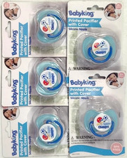 X5 BABY KING BLUE PACIFIERS 0 MONTHS FOOTBALL SOCCER BASEBALL GAME CHANGER