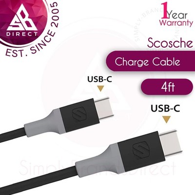 Scosche Strikeline USB Typ C Zu Schnell Laden Daten Sync Geflochten Kabel   1.2m