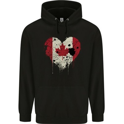 Love Canada Flag Canadian Day Football Herren 80% Baumwolle Kapuzenpullover